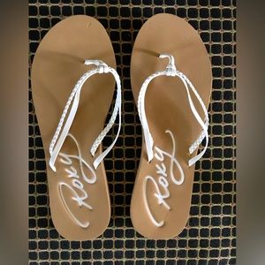 Roxy Womens Cabo White Strap Flip Flops